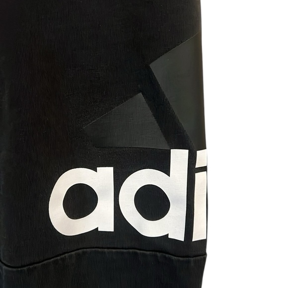 Adidas Baggy Jogger Sweatpants Black Spell Out Trefoil Logo Pockets 2XL XXL - Picture 3 of 14